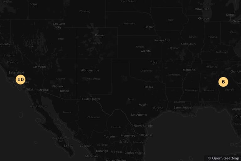 Mapa de los lugares de rodaje de Scream 2 (1997)