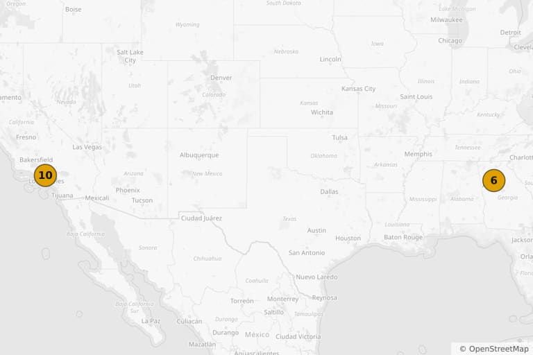 Mapa de los lugares de rodaje de Scream 2 (1997)