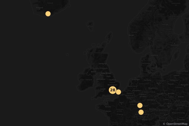 Map of the filming locations of Sherlock Holmes: A Game of Shadows (2011)