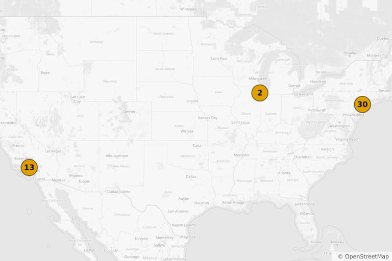 Carte des lieux de tournage de Spider-Man 2 (2004)