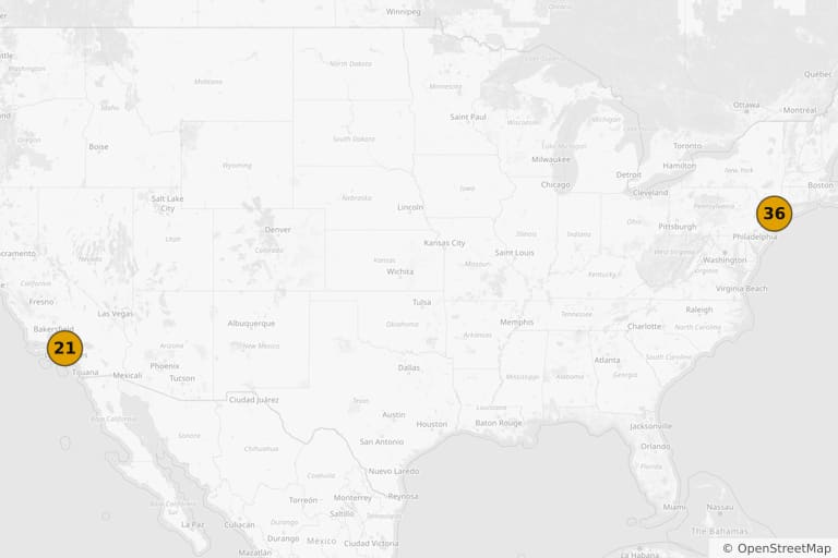 Carte des lieux de tournage de Spider-Man (2002)