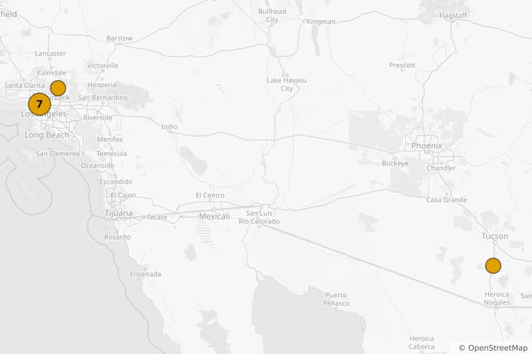 Map of the filming locations of Star Trek: First Contact (1996)