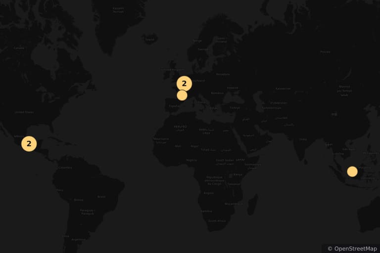 Map of the filming locations of HOUBA! On the Trail of the Marsupilami (2012)