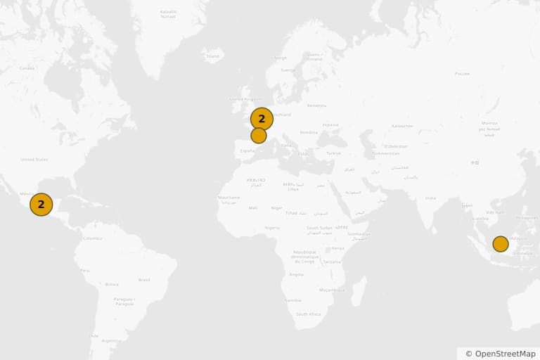 Map of the filming locations of HOUBA! On the Trail of the Marsupilami (2012)