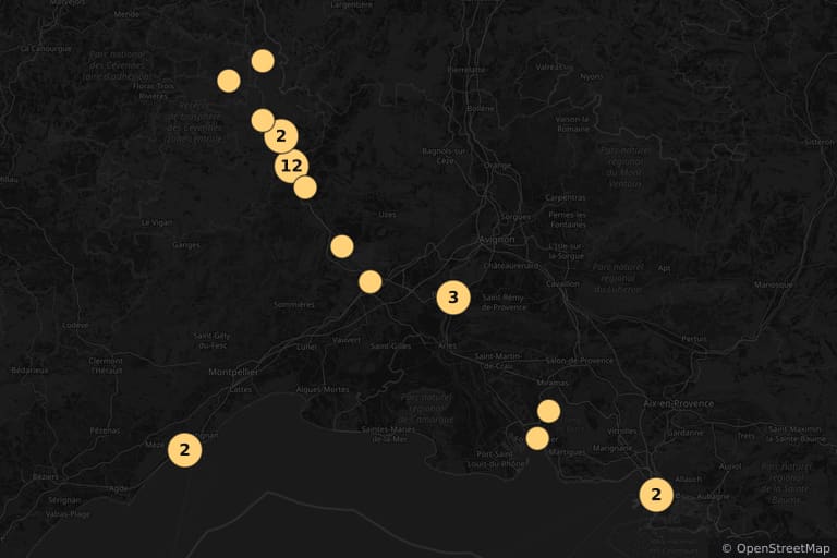 Mappa dei luoghi delle riprese di Suzanne (2013)