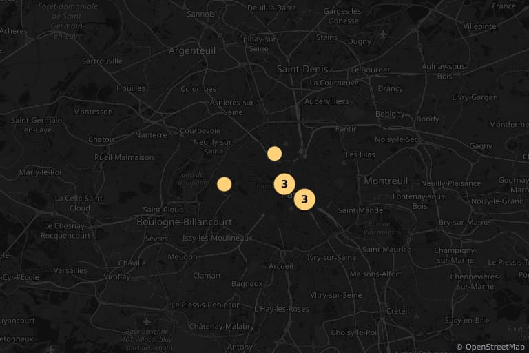 Map of the filming locations of Taken (2008)