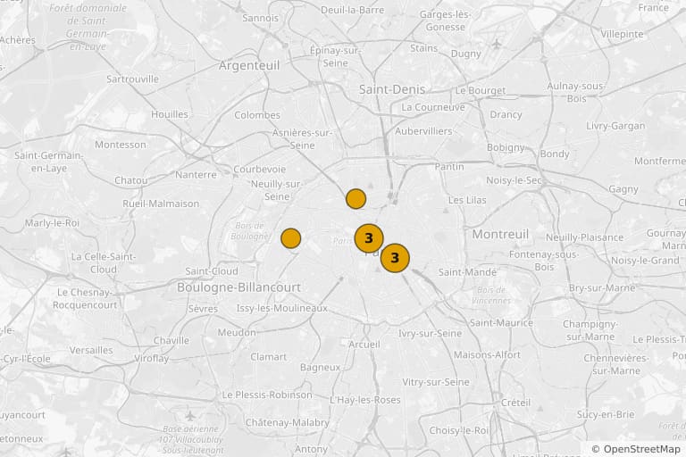 Map of the filming locations of Taken (2008)