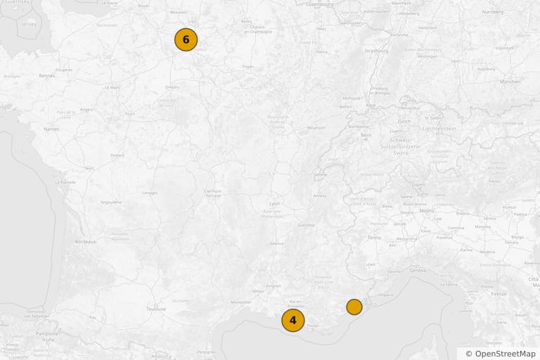 Carte des lieux de tournage de Taxi 5 (2018)