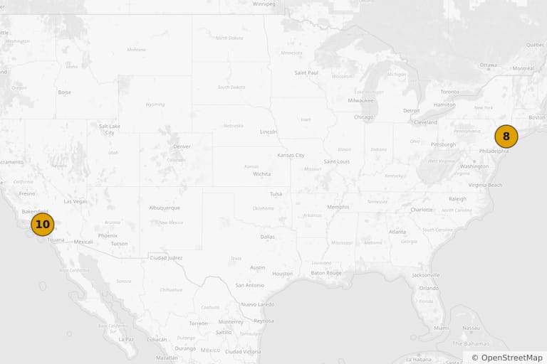 Carte des lieux de tournage de The Amazing Spider-Man (2012)