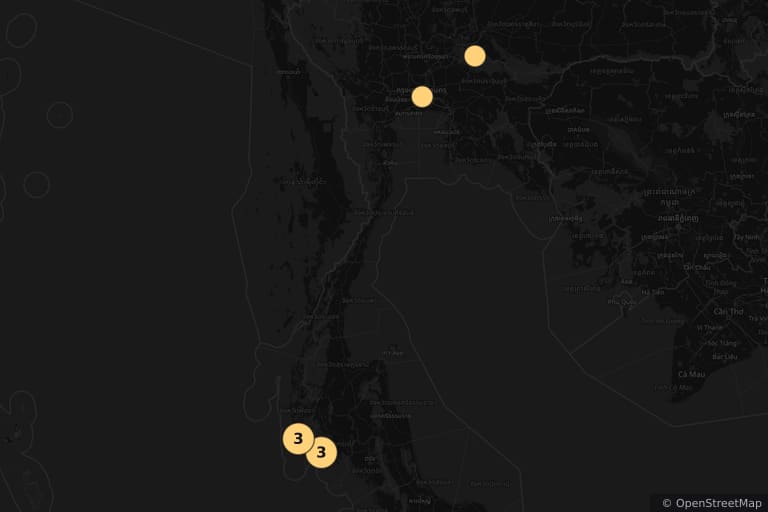 Mapa de los lugares de rodaje de La playa (2000)