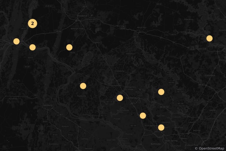 Carte des lieux de tournage de Le Projet Blair Witch (1999)