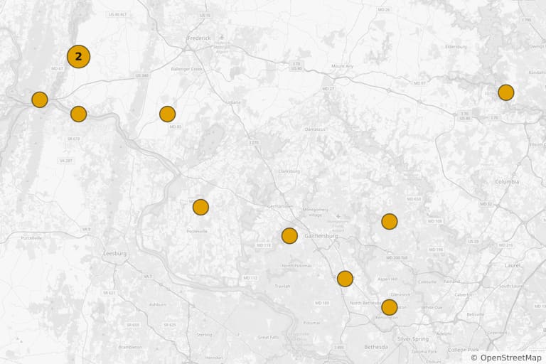 Carte des lieux de tournage de Le Projet Blair Witch (1999)