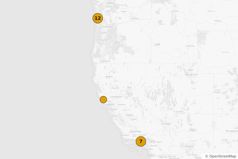 Carte des lieux de tournage de Les Goonies (1985)