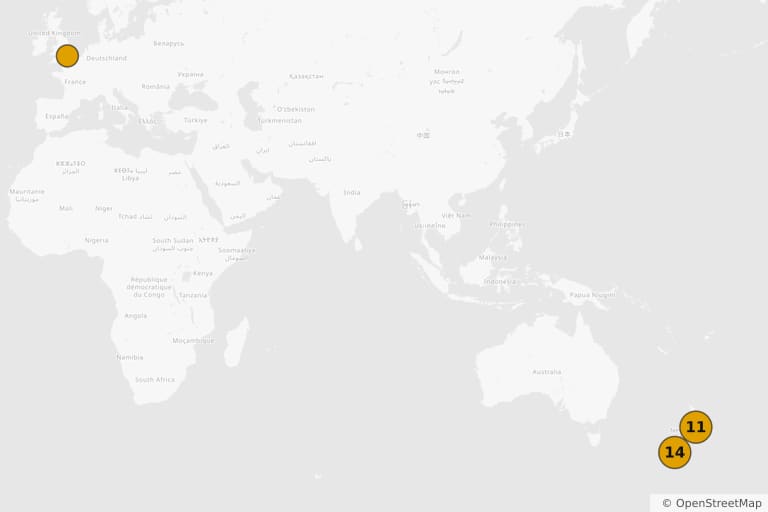 Mappa dei luoghi delle riprese di Lo Hobbit: Un viaggio inaspettato (2012)