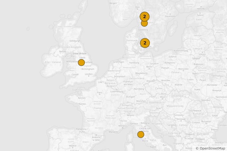 Carte des lieux de tournage de The House That Jack Built (2018)