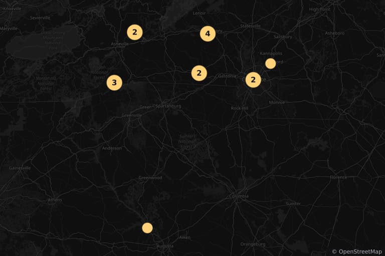Map of the filming locations of The Hunger Games (2012)