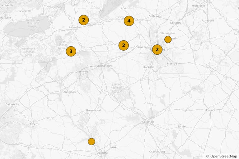 Map of the filming locations of The Hunger Games (2012)