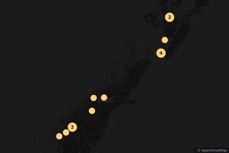 Map of the filming locations of The Lord of the Rings: The Two Towers (2002)