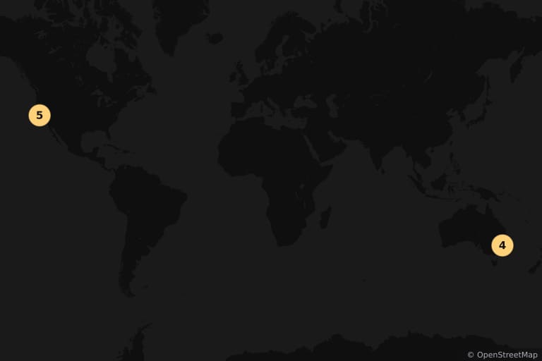 Mappa dei luoghi delle riprese di Matrix Reloaded (2003)