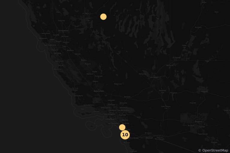 Mapa de los lugares de rodaje de Top Gun: Ídolos del aire (1986)