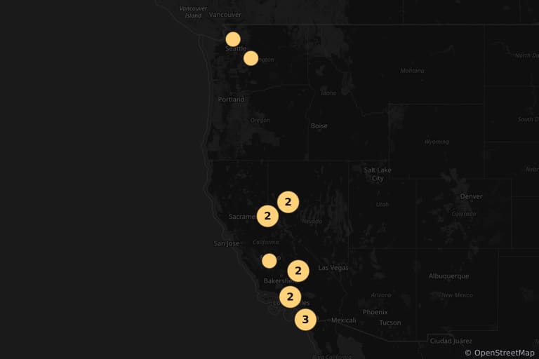Map of the filming locations of Top Gun: Maverick (2022)