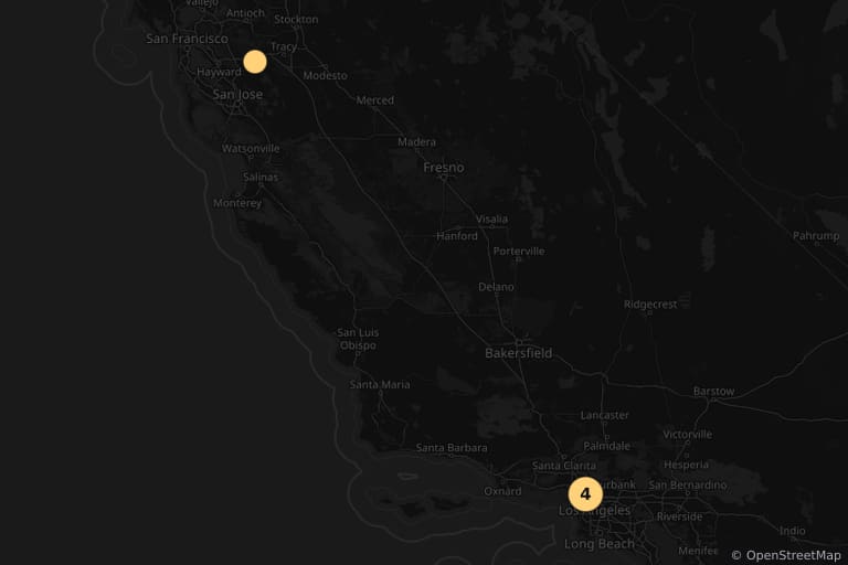 Map of the filming locations of Tron (1982)