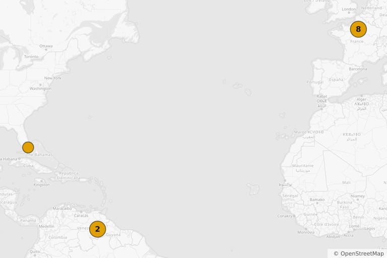 Map of the filming locations of Un Indien dans la ville (1994)