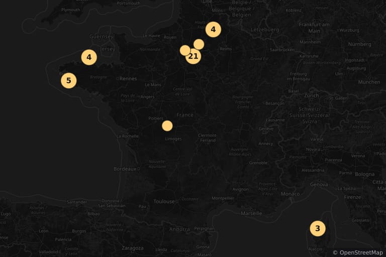 Mapa de los lugares de rodaje de Largo domingo de noviazgo (2004)
