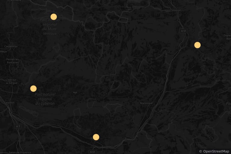 Mapa de los lugares de rodaje de Ventoux (2015)