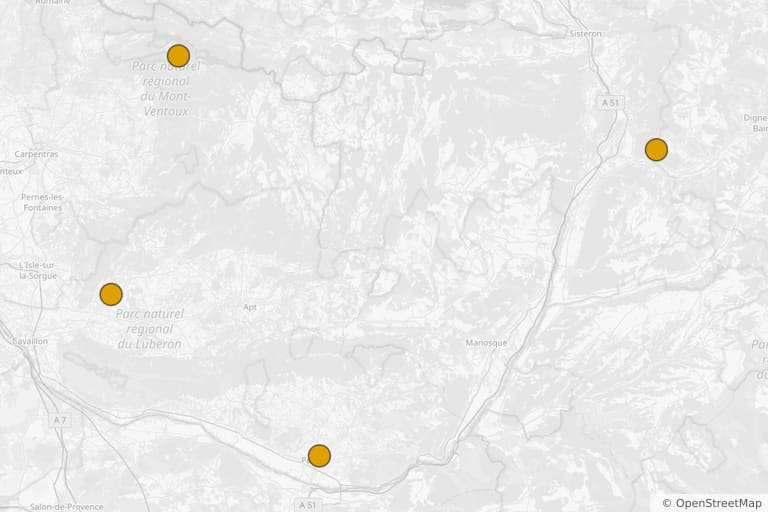 Mapa de los lugares de rodaje de Ventoux (2015)