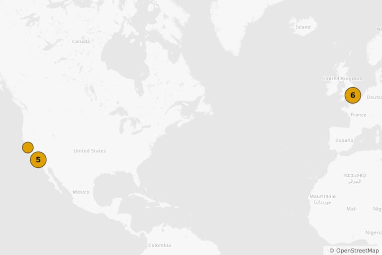 Carte des lieux de tournage de Qui veut la peau de Roger Rabbit ? (1988)