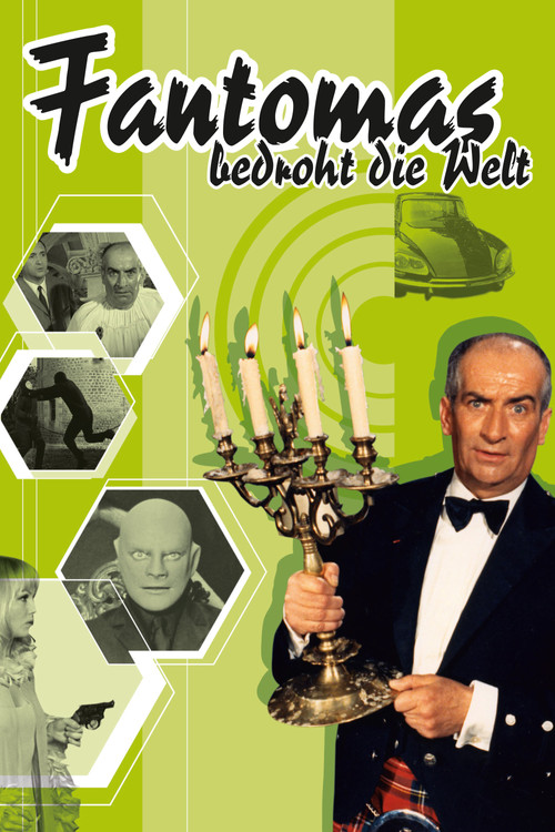 Plakat von Fantomas bedroht die Welt