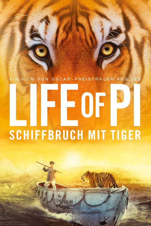 Plakat von Life of Pi - Schiffbruch mit Tiger